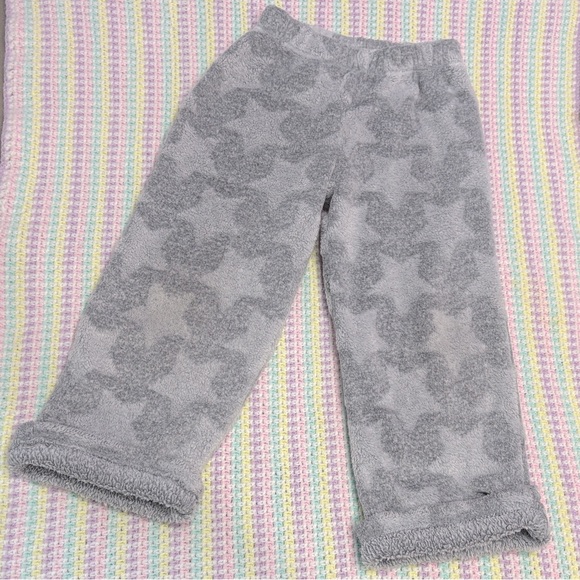 Wonder Nation Gray Star Patterns Fleece Pajama Bottoms Girls Size XS ( 4-5 ) ! - Picture 1 of 6